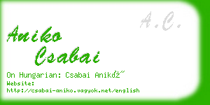 aniko csabai business card
